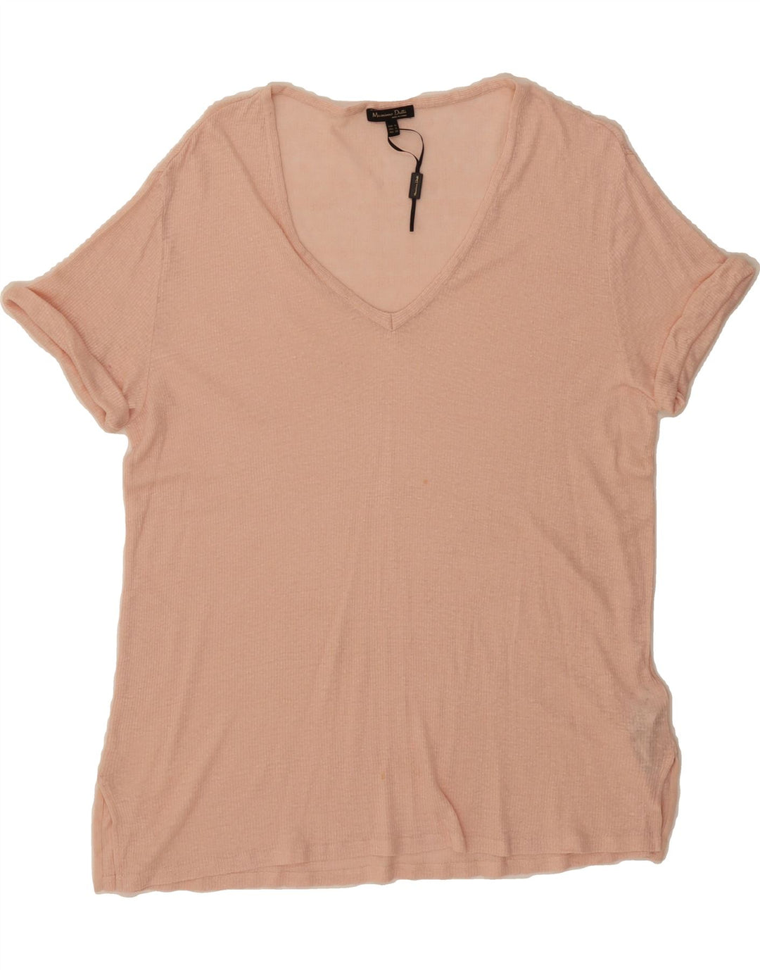 MASSIMO DUTTI Womens T-Shirt Top UK 18 XL Pink Cotton Vintage Massimo Dutti and Second-Hand Massimo Dutti from Messina Hembry 