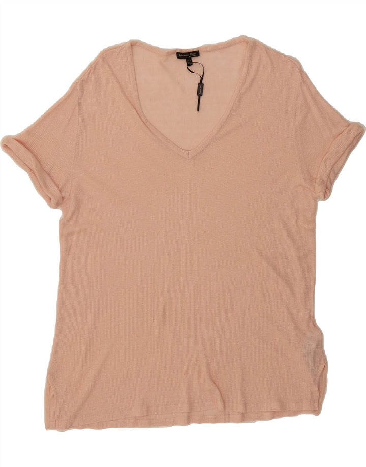 MASSIMO DUTTI Womens T-Shirt Top UK 18 XL Pink Cotton Vintage Massimo Dutti and Second-Hand Massimo Dutti from Messina Hembry 
