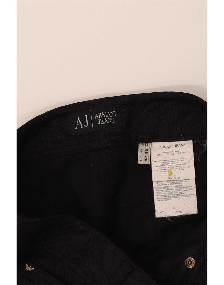 Calça feminina reta casual Armani W28 L24 preta poliamida