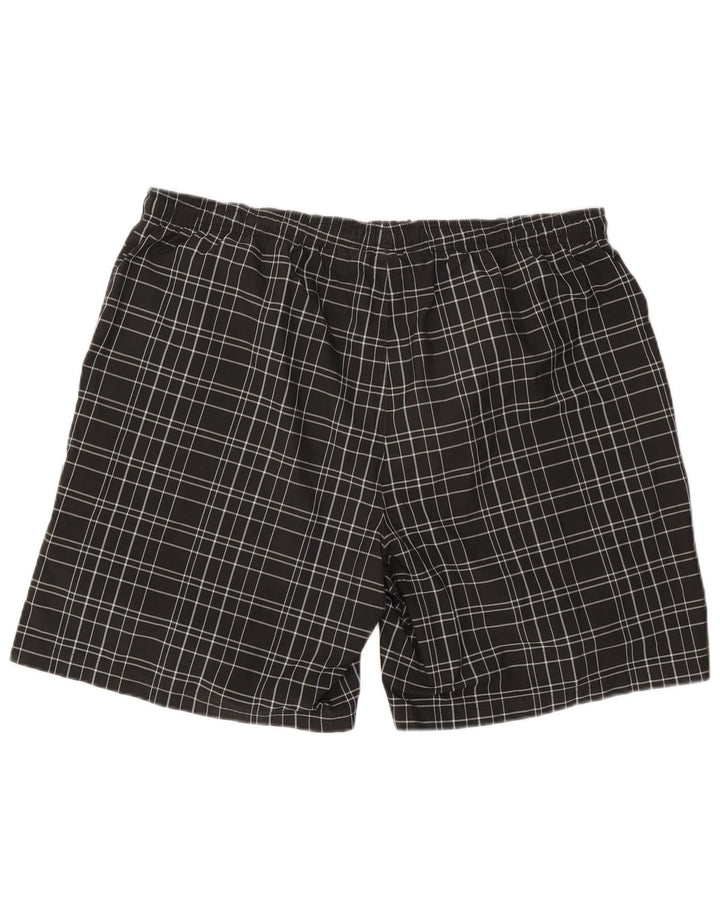 Shorts de natação masculino Reebok 2XL poliéster xadrez preto