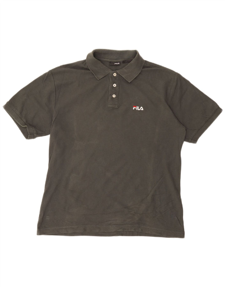 Camisa polo masculina FILA grande algodão cinza