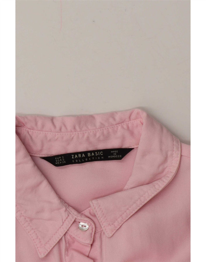 Zara Camisa Militar Oversized Feminina UK 10 Pequena Rosa