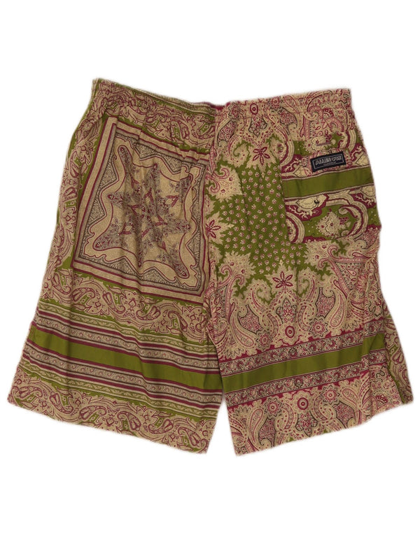 Shorts de natação masculino Allen Cox 2XL algodão paisley verde