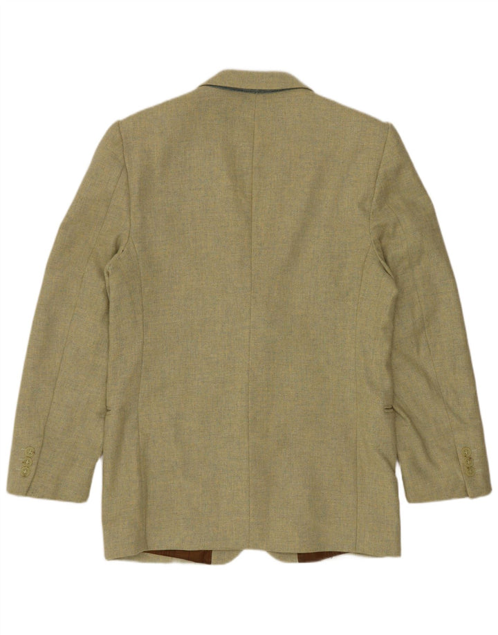 Jaqueta blazer masculina VINTAGE com 3 botões IT 46 pequena lã verde