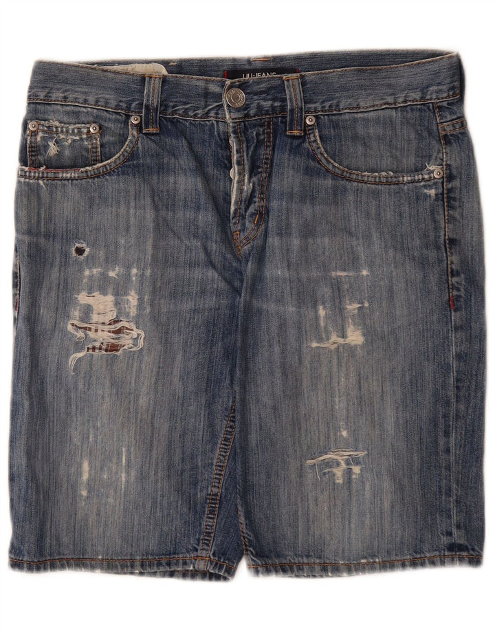 Liu Jo Shorts jeans masculino desgastado W32 algodão azul médio