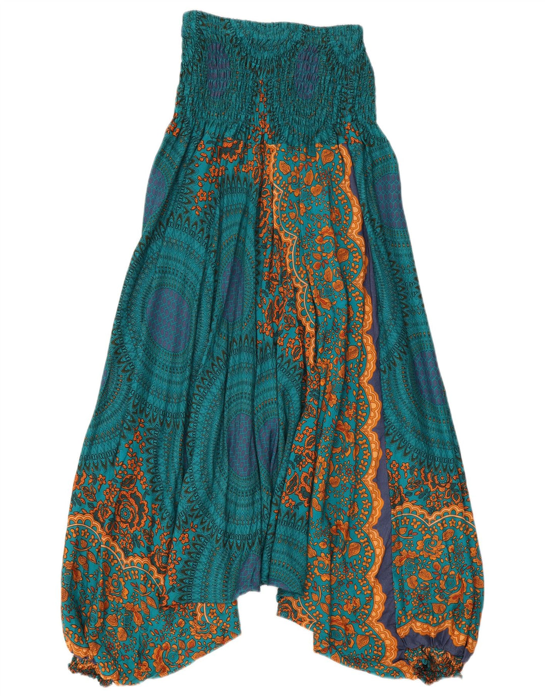 Calça Harém Feminina Vintage W24 L24 Azul Paisley