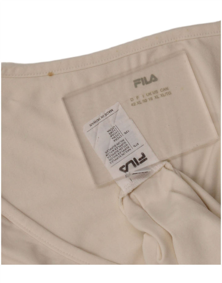 Camiseta feminina FILA UK 16 grande off white nylon