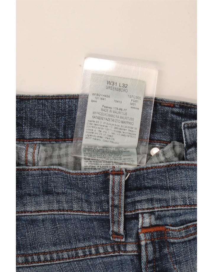 WRANGLER Masculino Greensboro Slim Jeans W31 L32 Azul Algodão