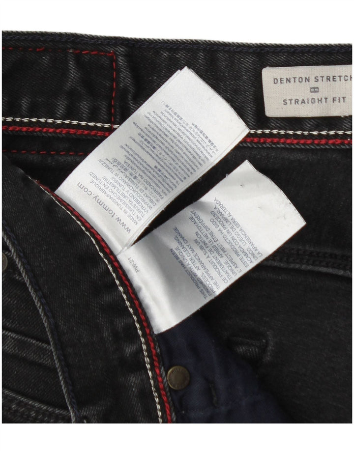 Tommy Hilfiger Masculino Denton Straight Jeans W34 L28 Algodão Preto