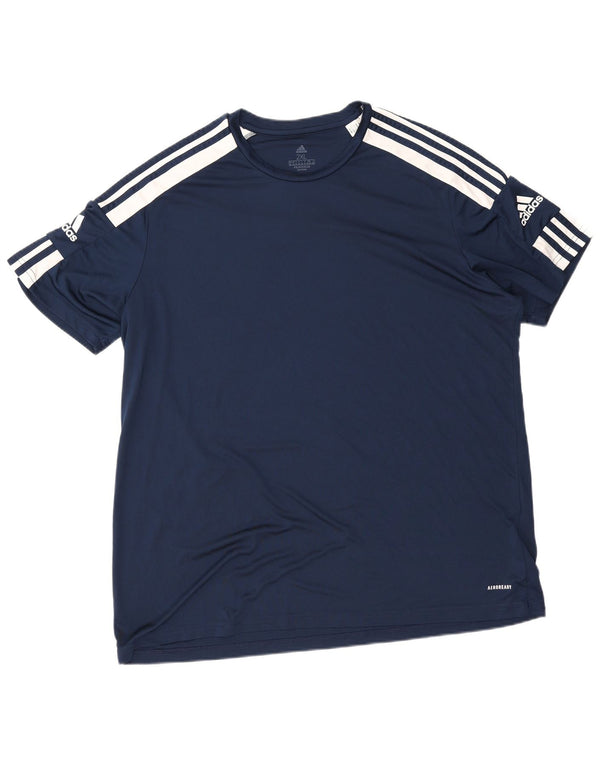 Adidas Mens Aeroready Camiseta Top 2XL Azul Marinho Colorblock Poliéster