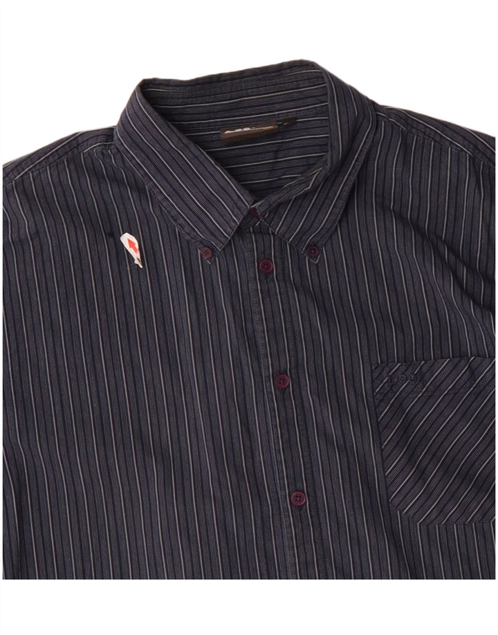 Camisa masculina Lee 2XL algodão listrado azul marinho