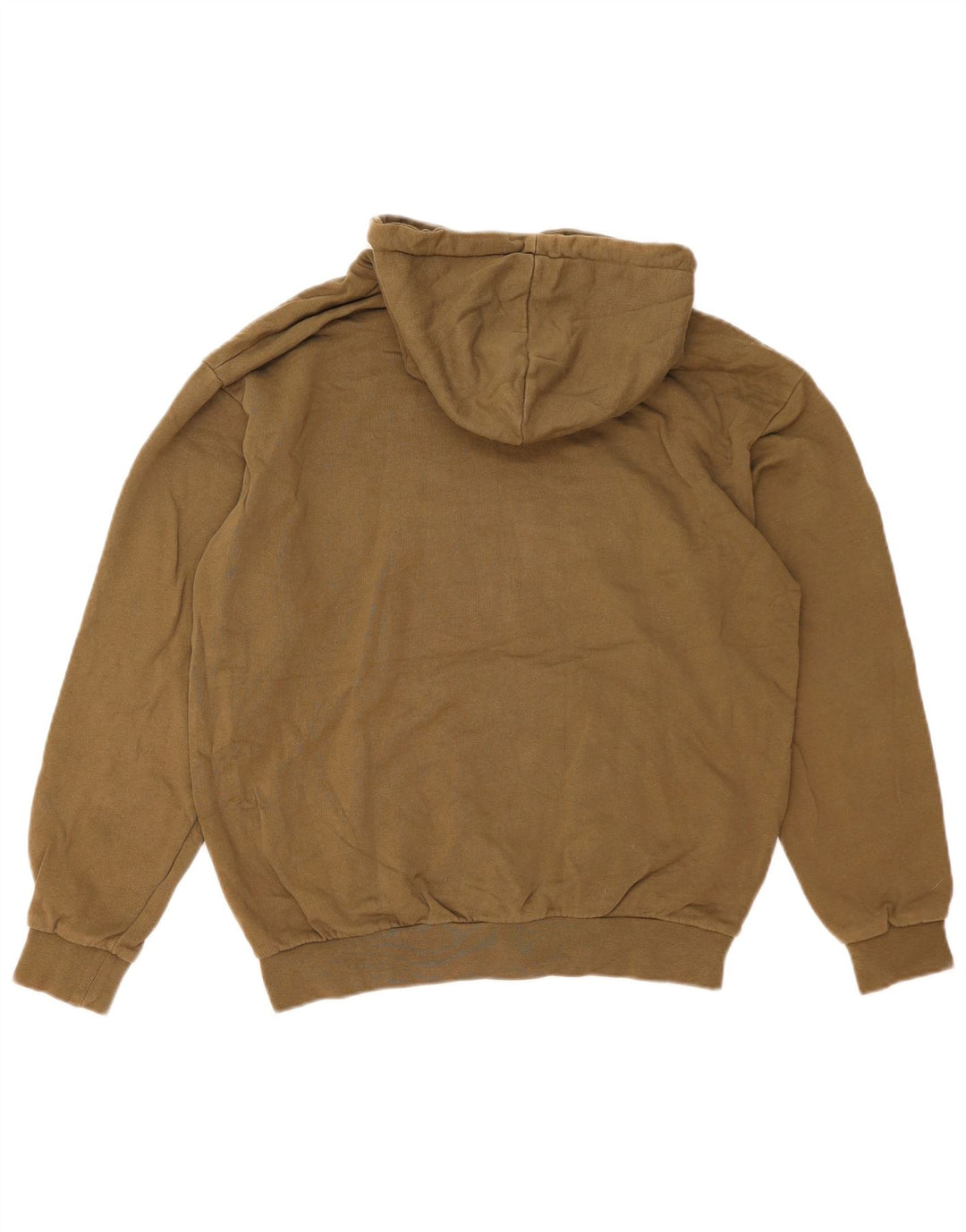 Zara Mens Hoodie Jumper Médio Algodão Cáqui