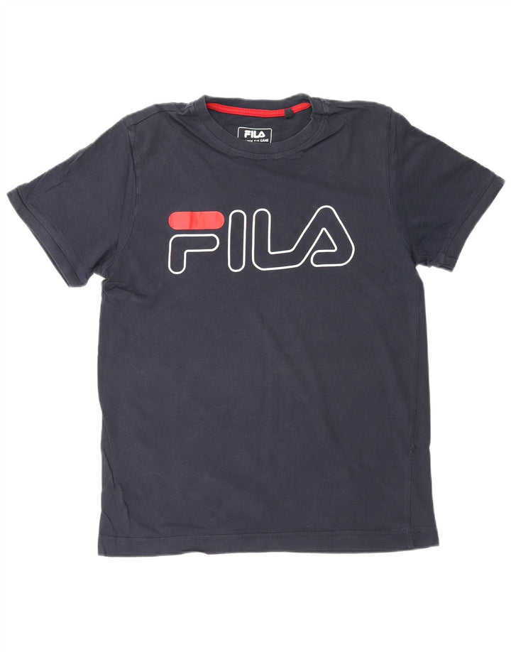 Camiseta masculina gráfica FILA Top pequeno azul marinho