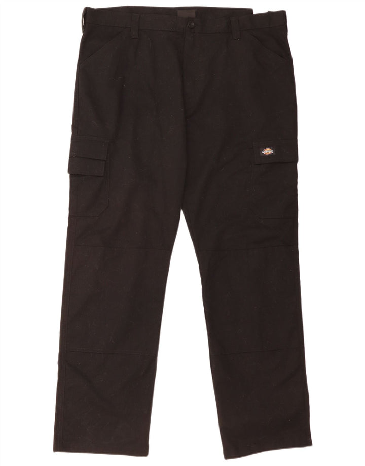 Calças cargo retas masculinas Dickies W40 L32 poliéster preto