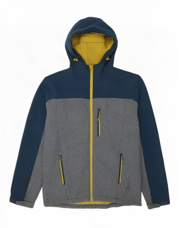 Jaqueta corta-vento masculina Mountain Warehouse Reino Unido 38 bloco colorido azul médio