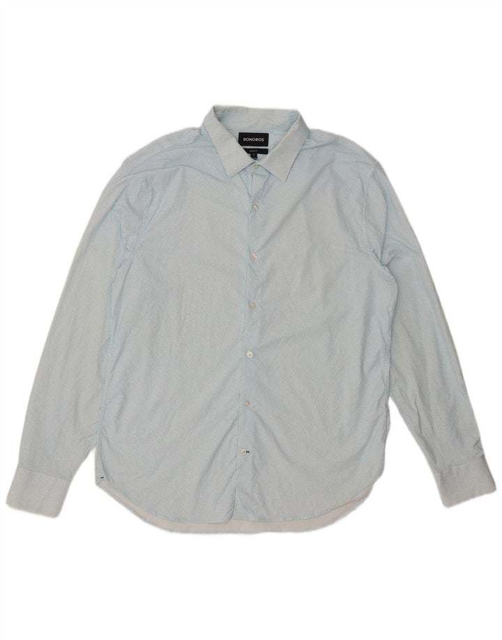 Camisa masculina de ajuste atlético BONOBOS grande nylon manchado azul