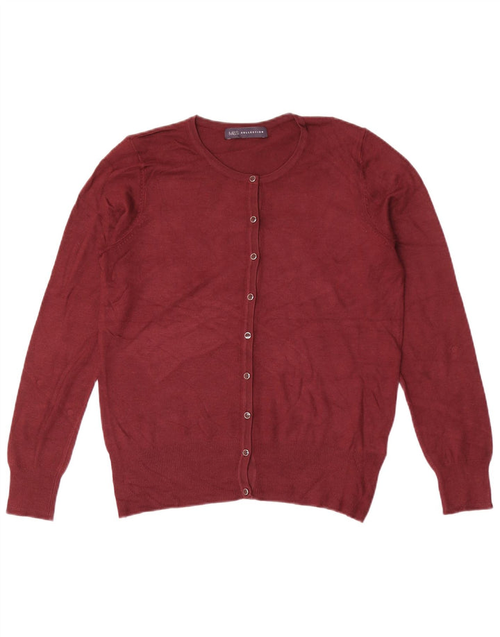 Suéter cardigã feminino Marks & Spencer UK 10 pequeno marrom viscose