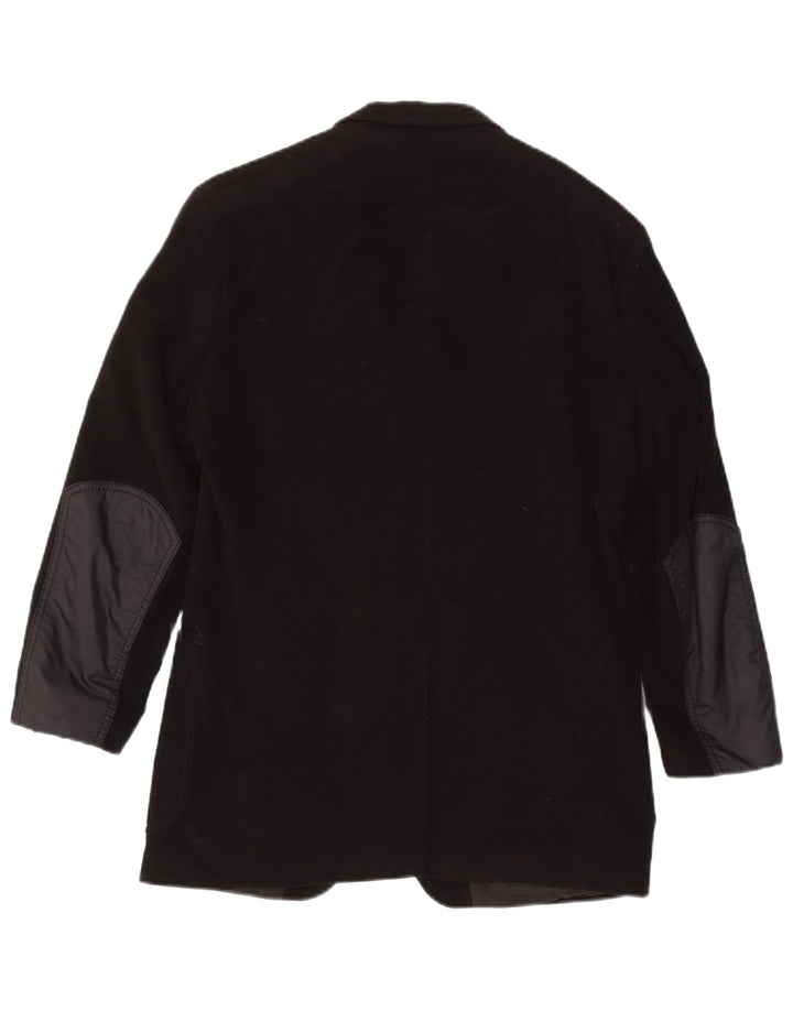 Jaqueta blazer masculina de 3 botões Hugo Boss IT 46 algodão colorblock preto pequeno