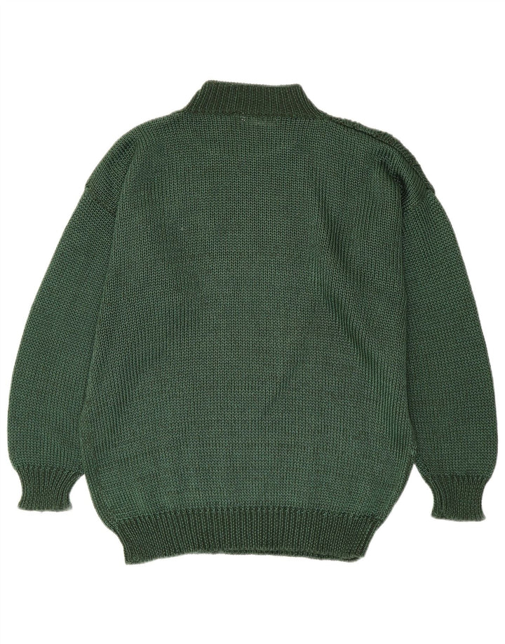 Suéter masculino Toplike com gola tartaruga tamanho 40 verde médio Argyle/Diamante