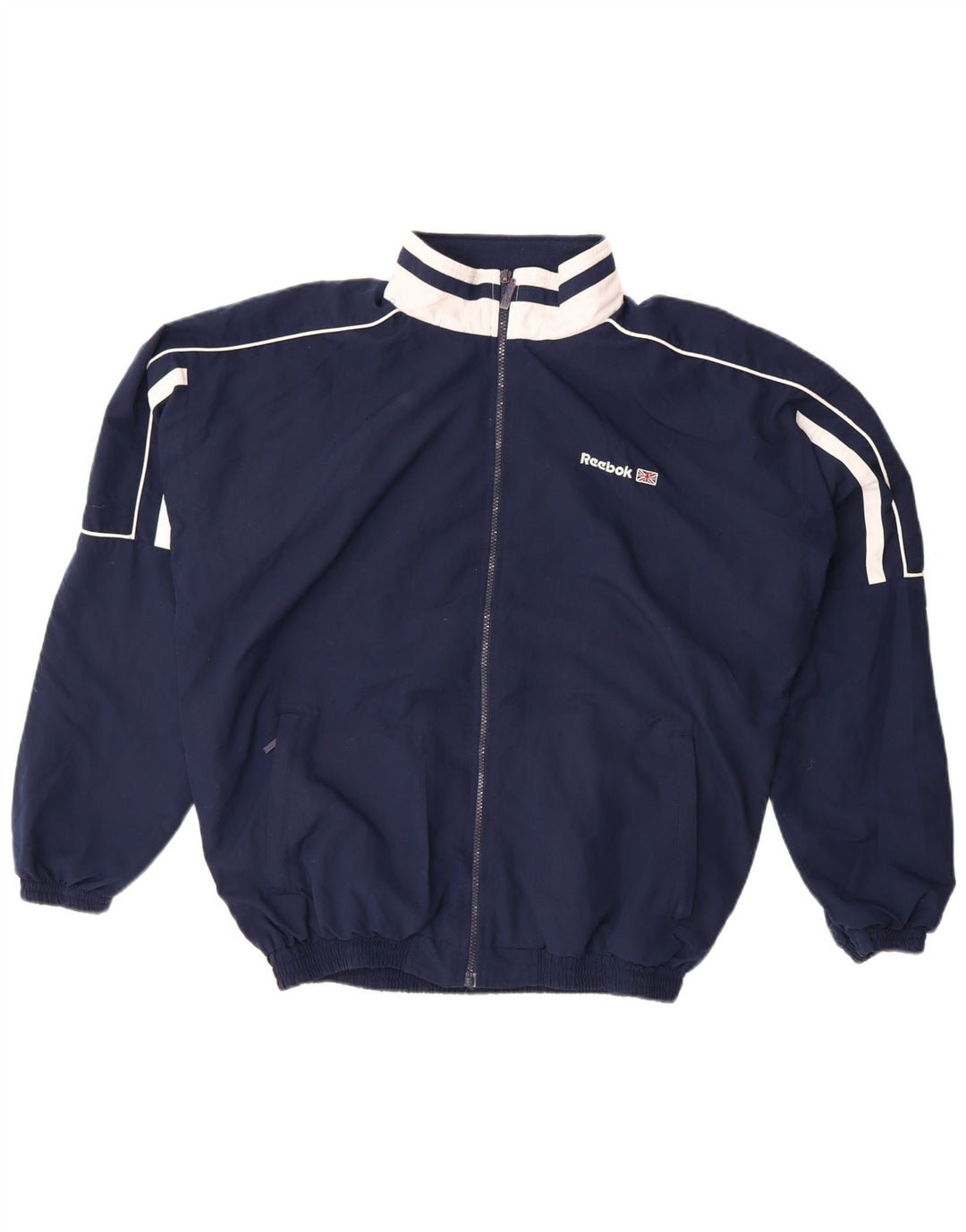Jaqueta masculina Reebok Graphic Tracksuit Top grande bloco colorido azul marinho
