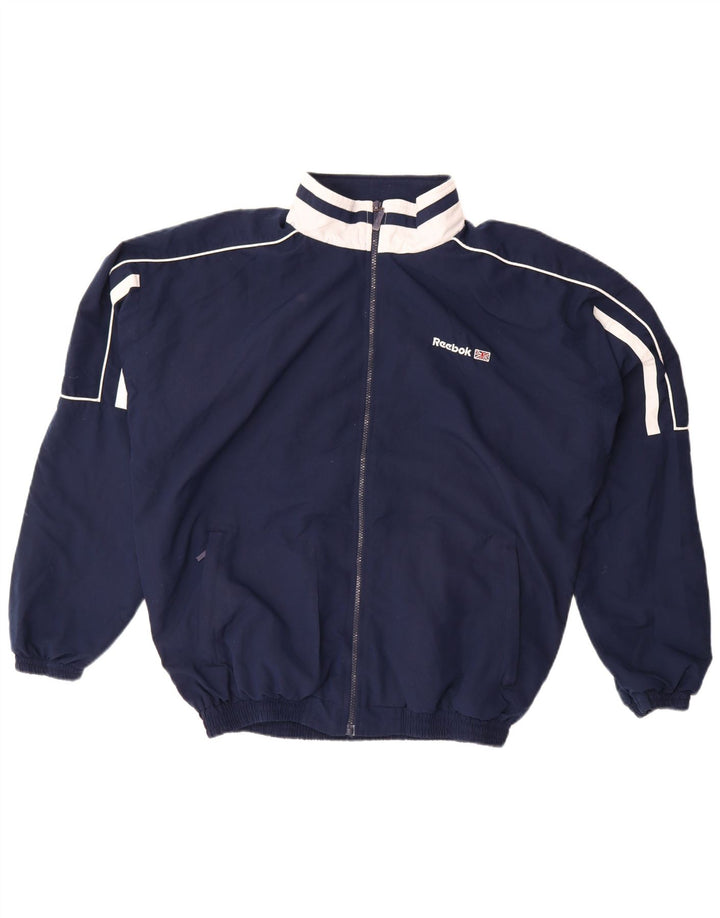Jaqueta masculina Reebok Graphic Tracksuit Top grande bloco colorido azul marinho