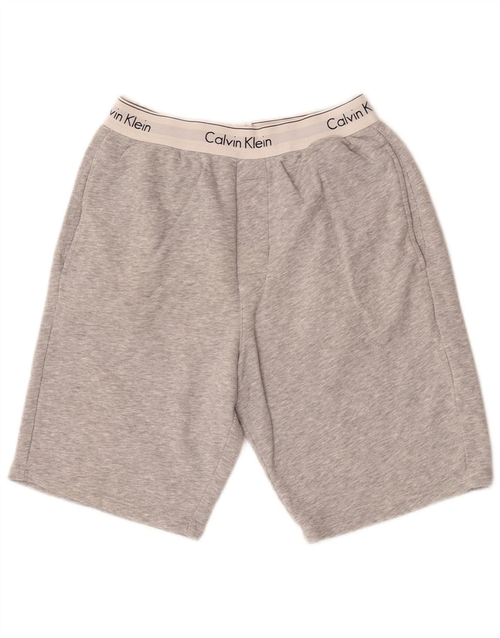 Shorts esportivos gráficos masculinos Calvin Klein pequeno algodão cinza