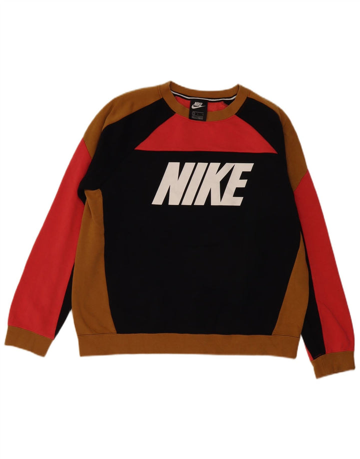 Moletom gráfico masculino Nike Jumper grande algodão colorblock multicolorido