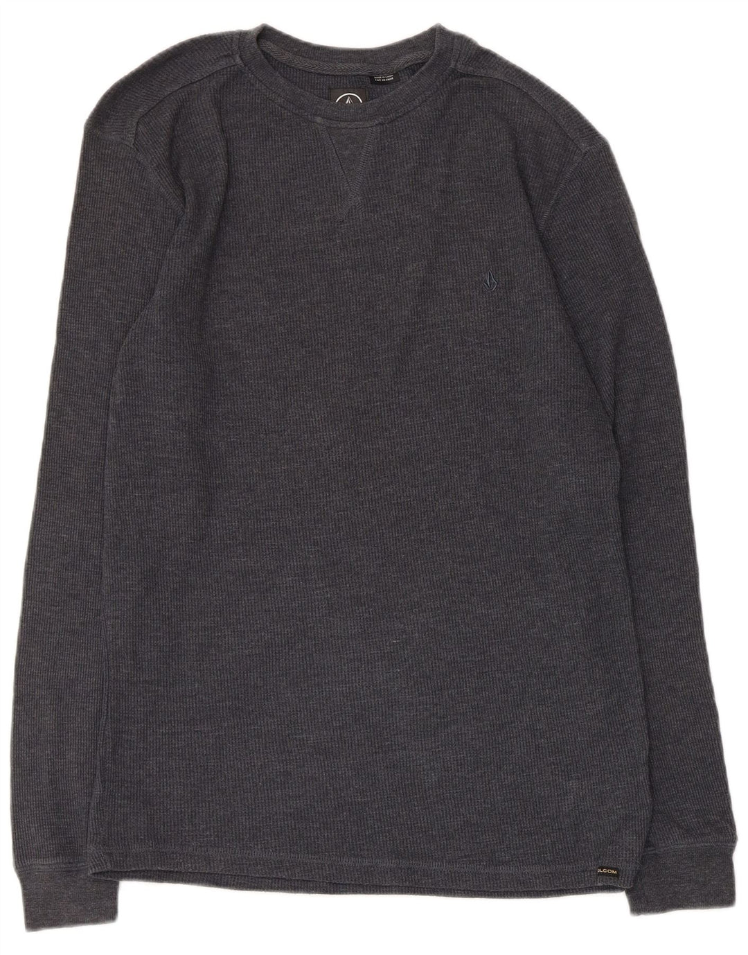 Volcom Mens Regular Fit Top Manga Longa Médio Algodão Cinza