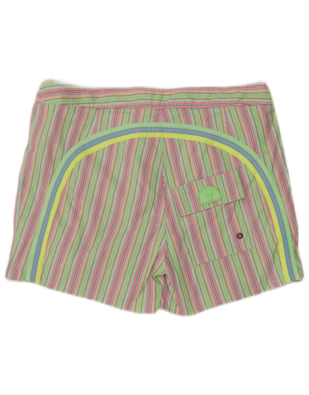 Shorts de natação masculino Sundek grande poliéster listrado verde