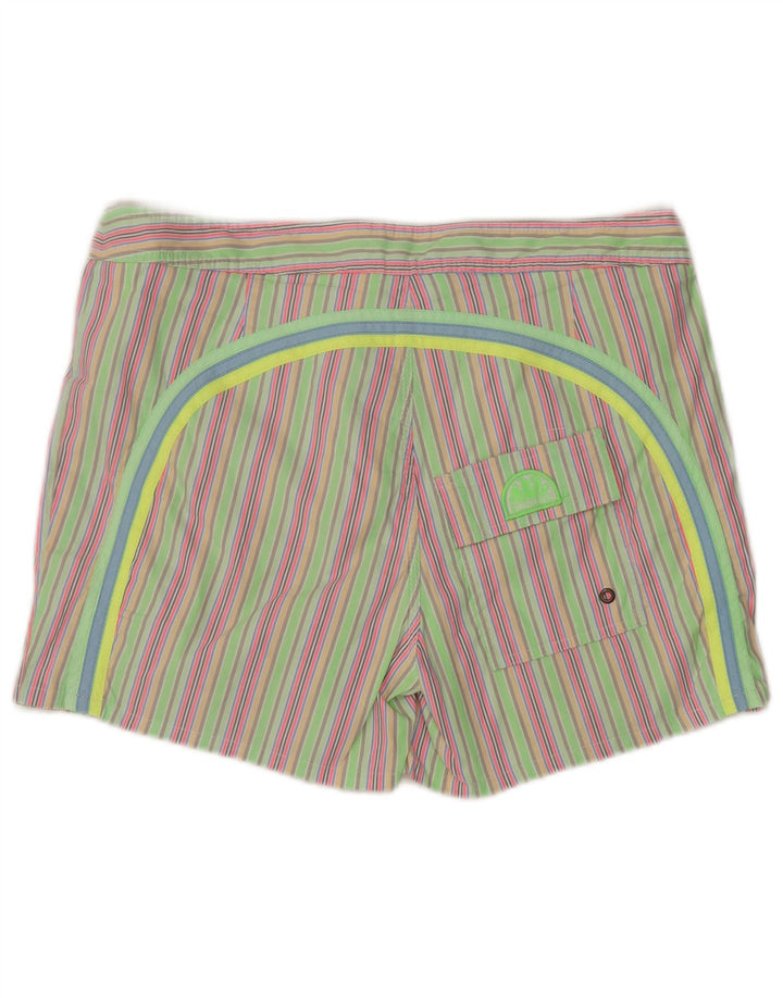 Shorts de natação masculino Sundek grande poliéster listrado verde