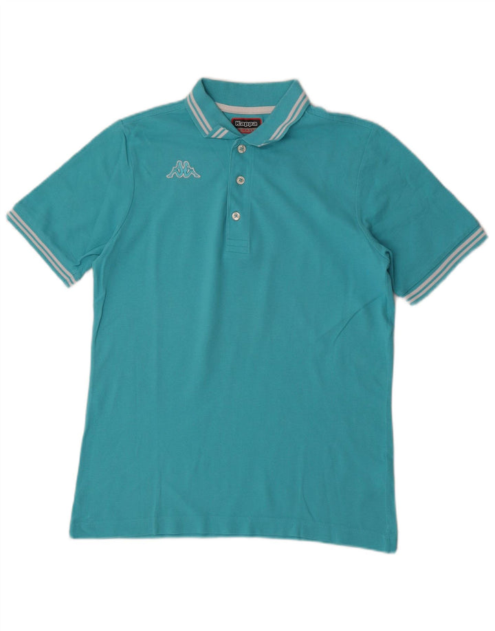 Camisa polo masculina Kappa pequena azul algodão