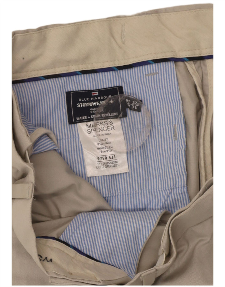 Calça chino feminina reta MARKS & SPENCER W32 L31 algodão cinza
