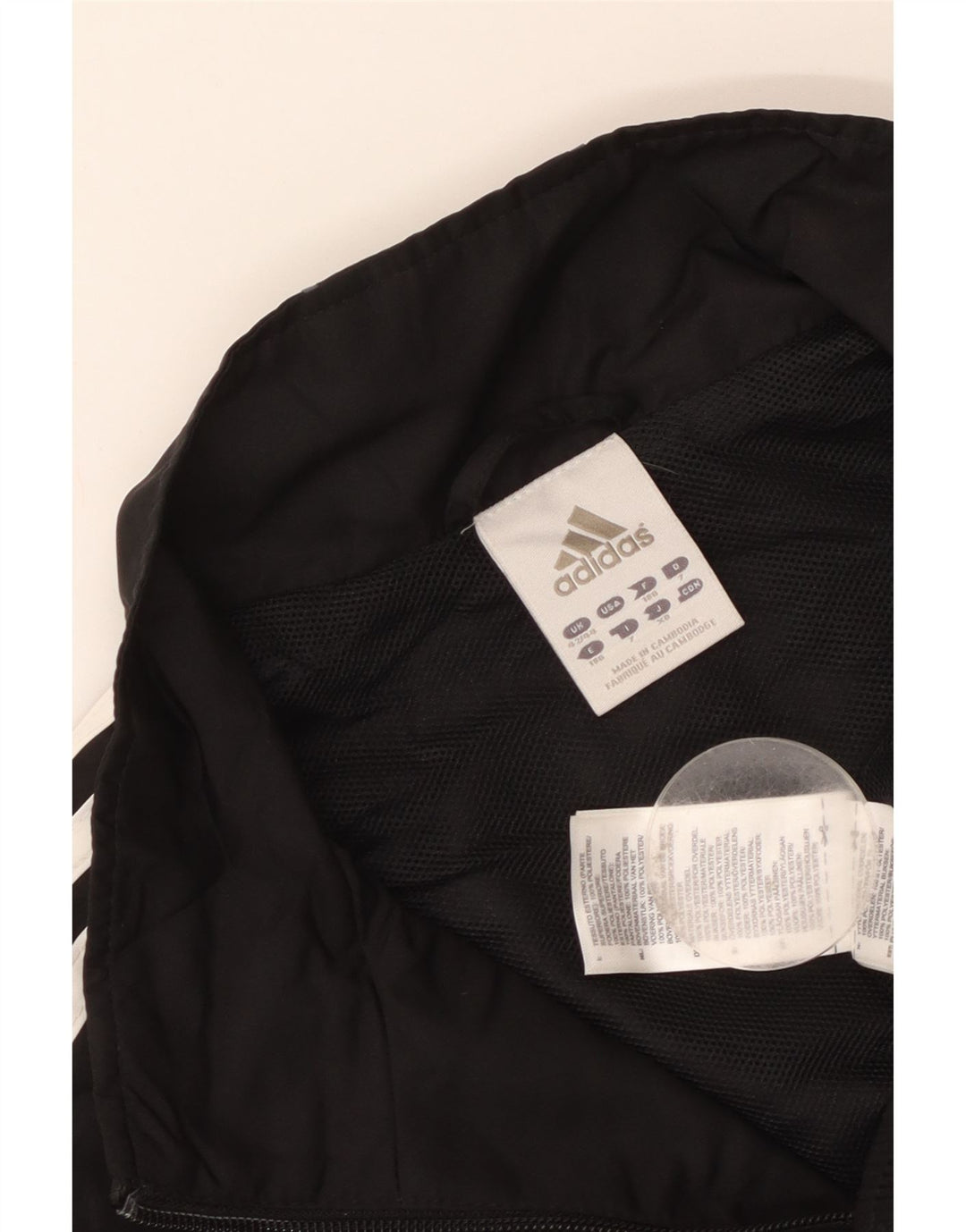 Adidas Mens Tracksuit Top Jacket UK 42/44 Grande Preto Colorblock Poliéster