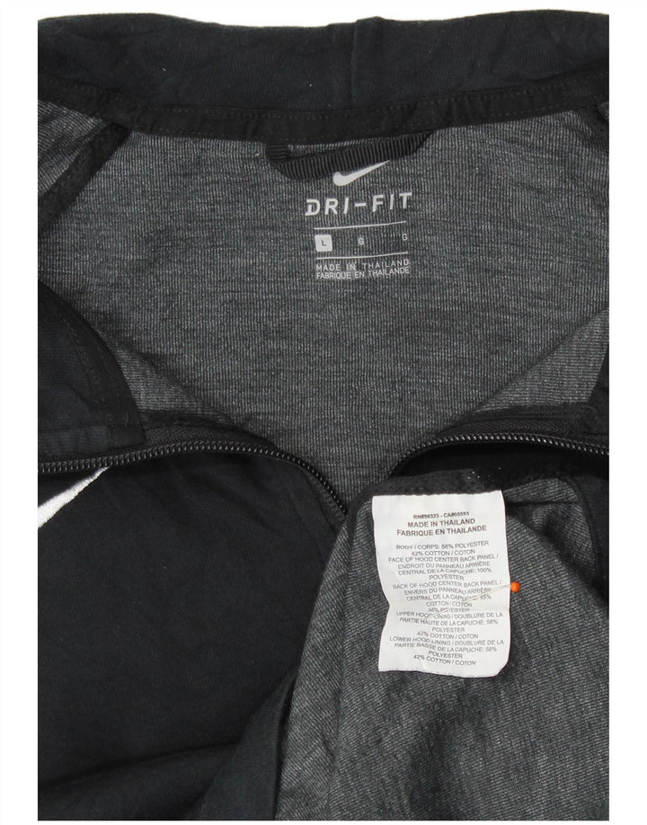 Suéter Nike feminino com capuz e zíper Reino Unido 16 grande poliéster preto