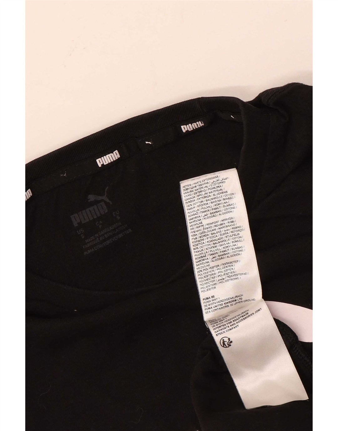Puma Mens Graphic T-Shirt Top Pequeno Algodão Preto
