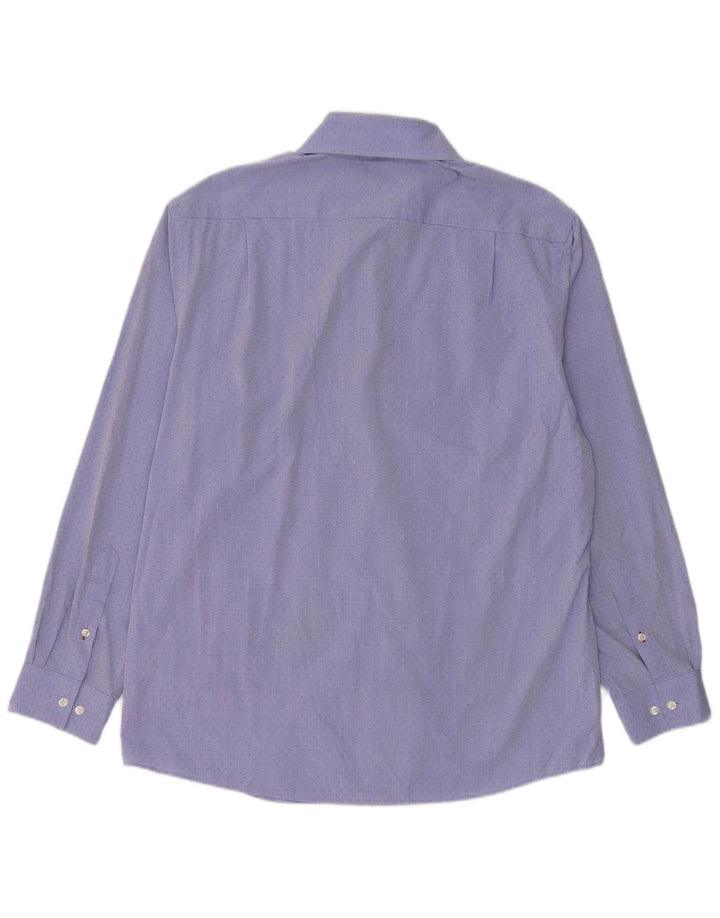 Tommy Hilfiger Mens Slim Fit Camisa Tamanho 16 Grande Azul Geométrico