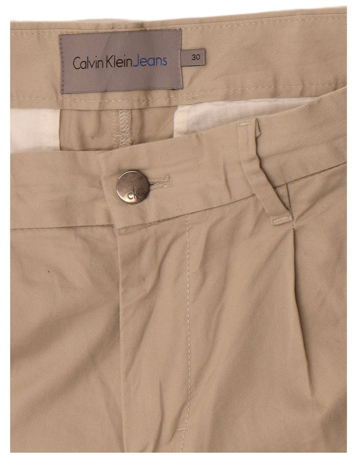 Calvin Klein Masculino Pegged Chino Shorts W30 Médio Bege