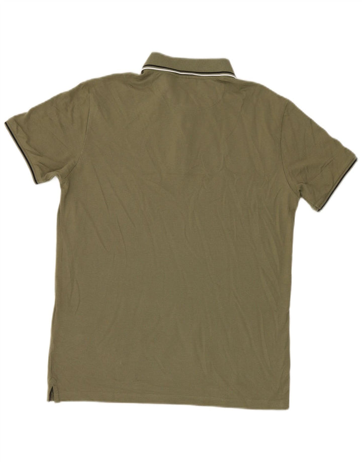 Camisa polo masculina Champion pequena cáqui de algodão