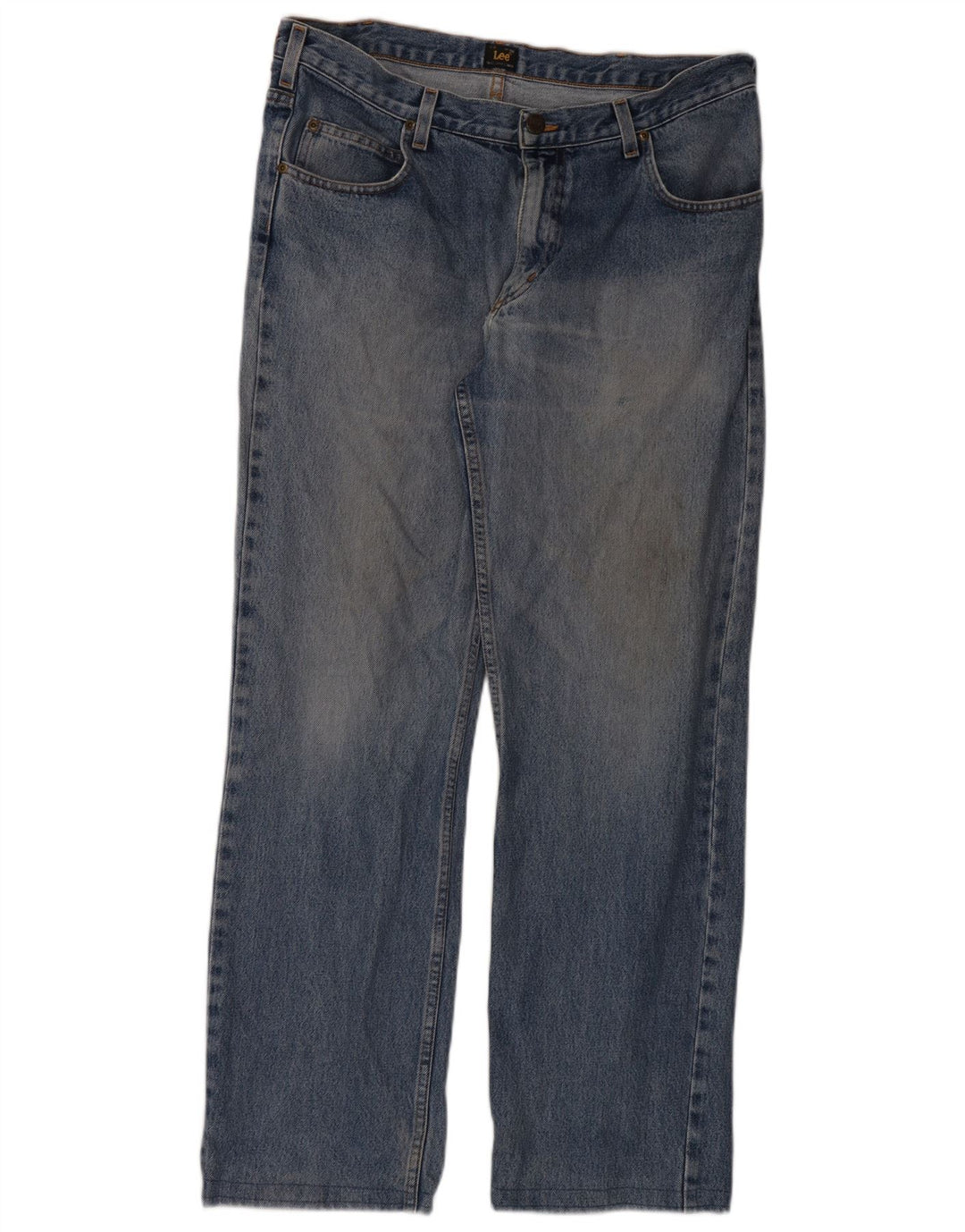 Lee Mens Straight Jeans W36 L34 Azul Algodão