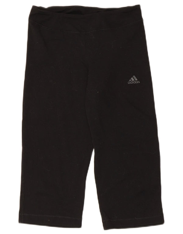 Adidas Womens Climalite Capri Calças de treino UK 12 Médio Preto