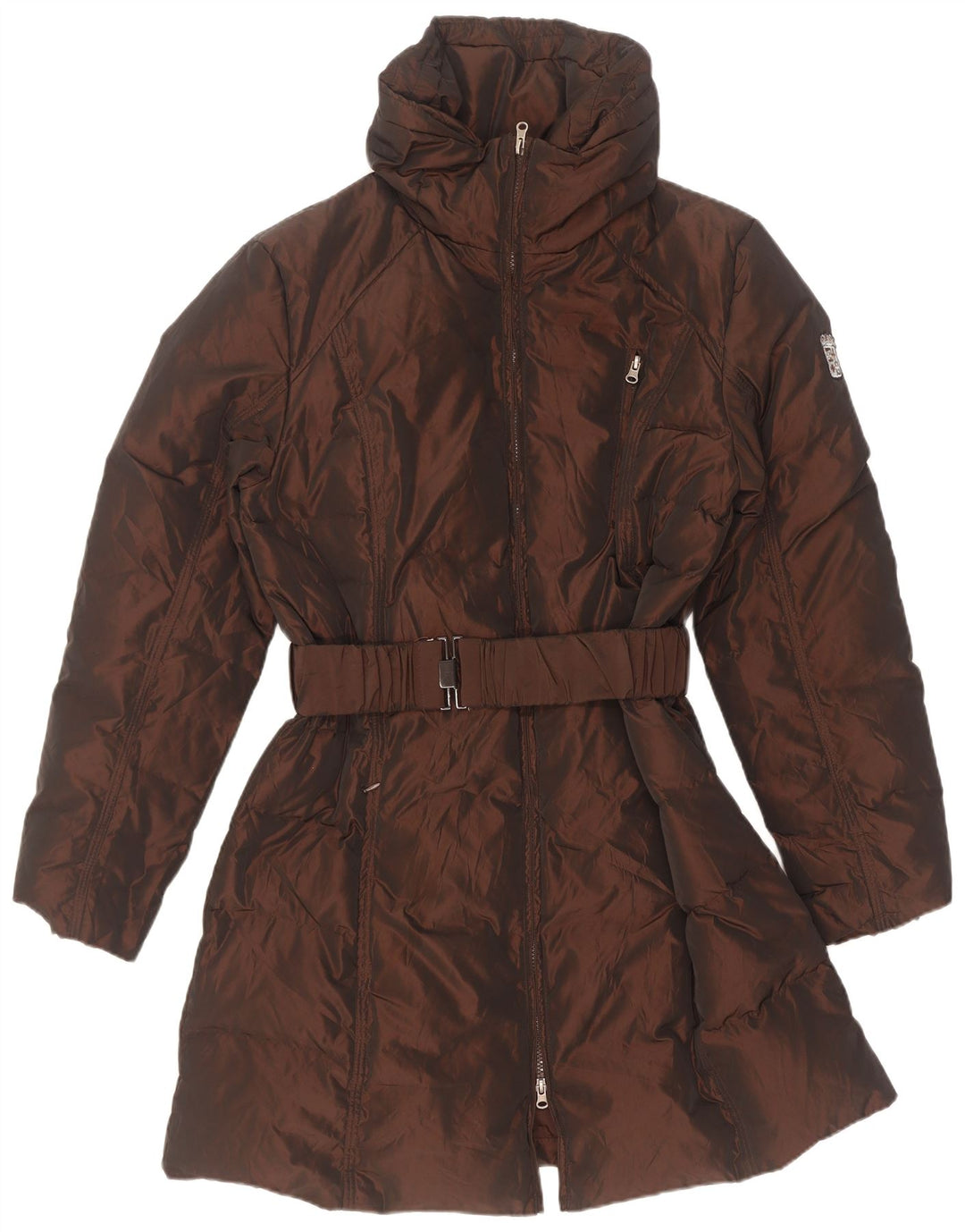 Casaco acolchoado feminino Marina Militare UK 20 2XL poliéster marrom