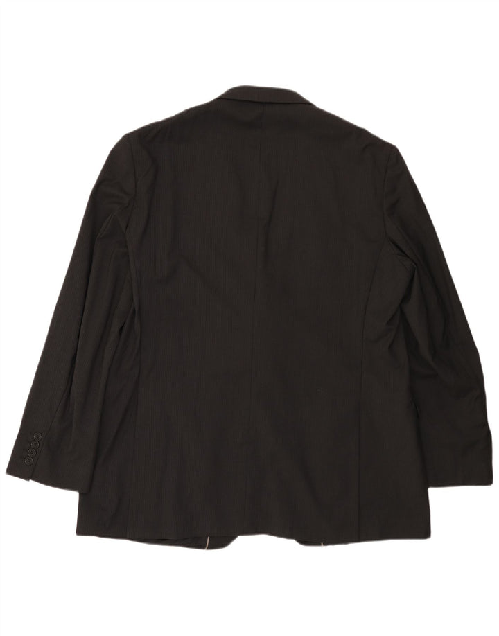 Jaqueta blazer masculina de 2 botões MARKS & SPENCER Reino Unido 38 risca de giz preta média