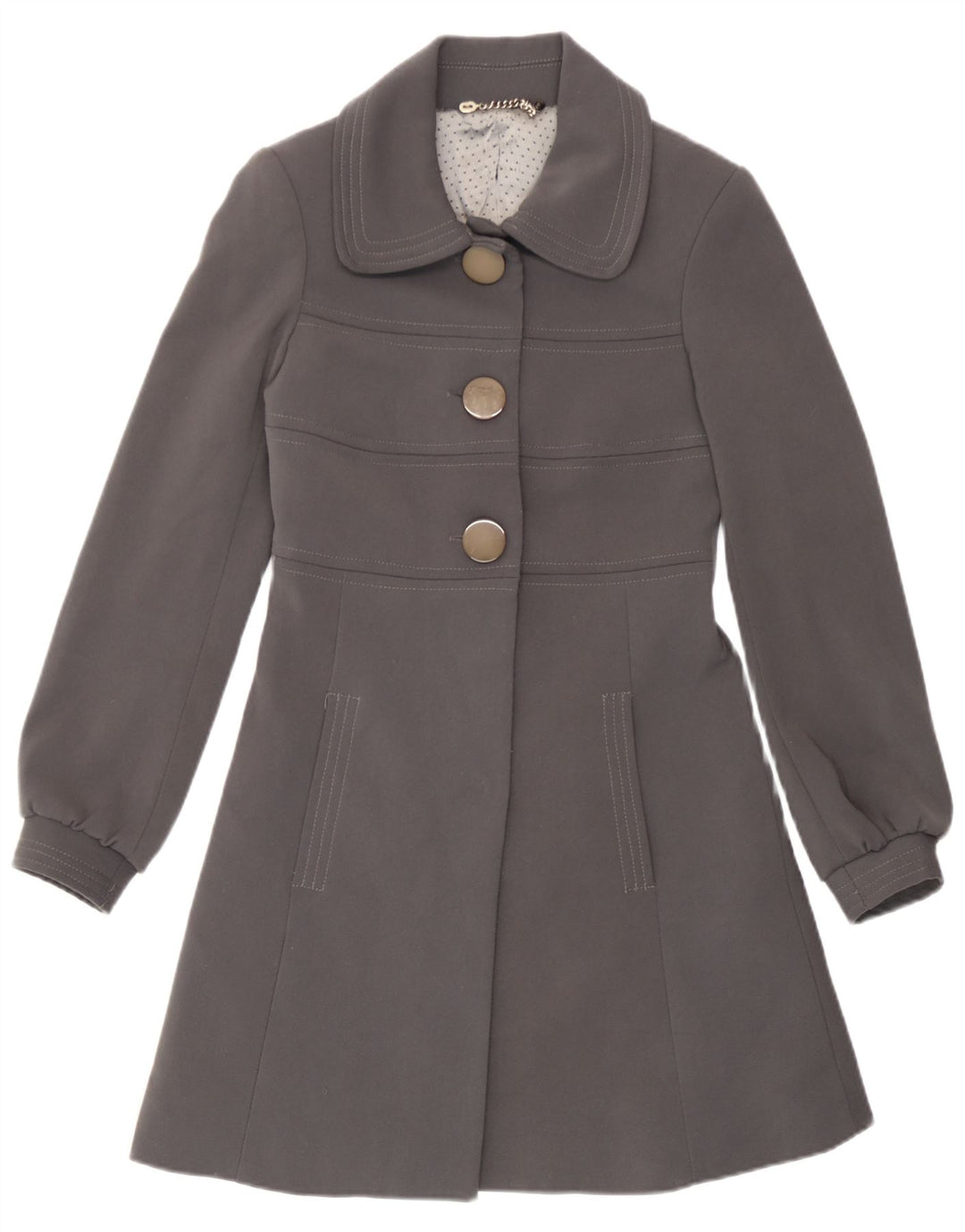 Sobretudo feminino Tenax IT 40 poliéster cinza pequeno