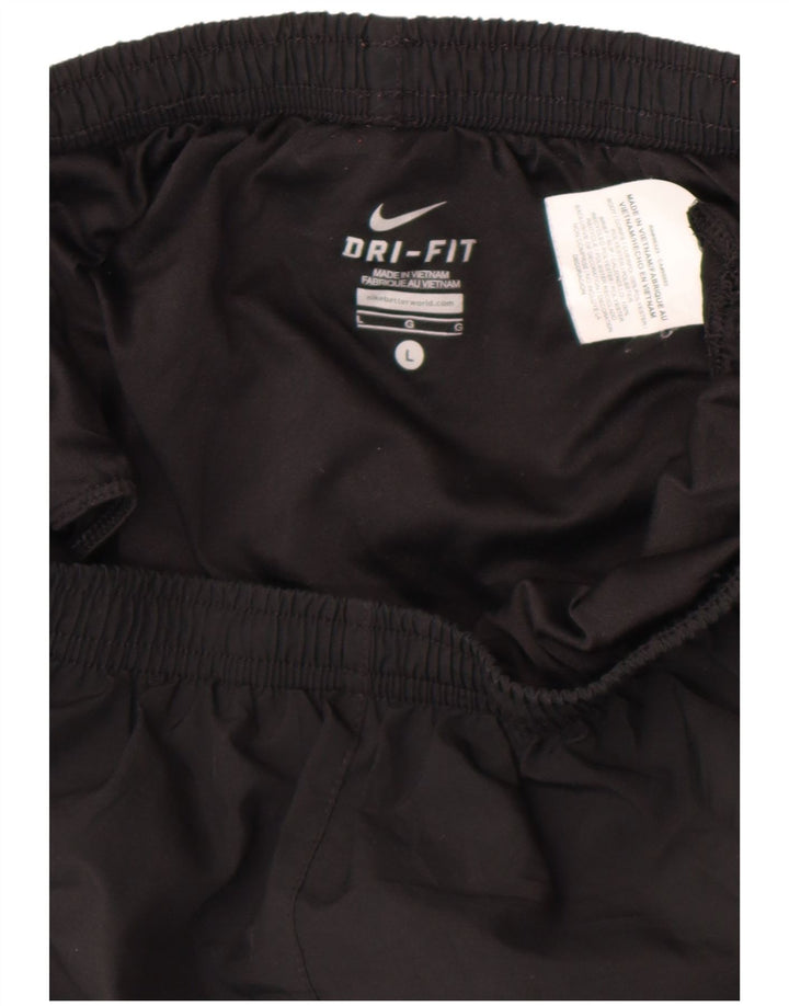 Shorts esportivos femininos Nike Dri Fit UK 14 grande preto colorblock poliéster