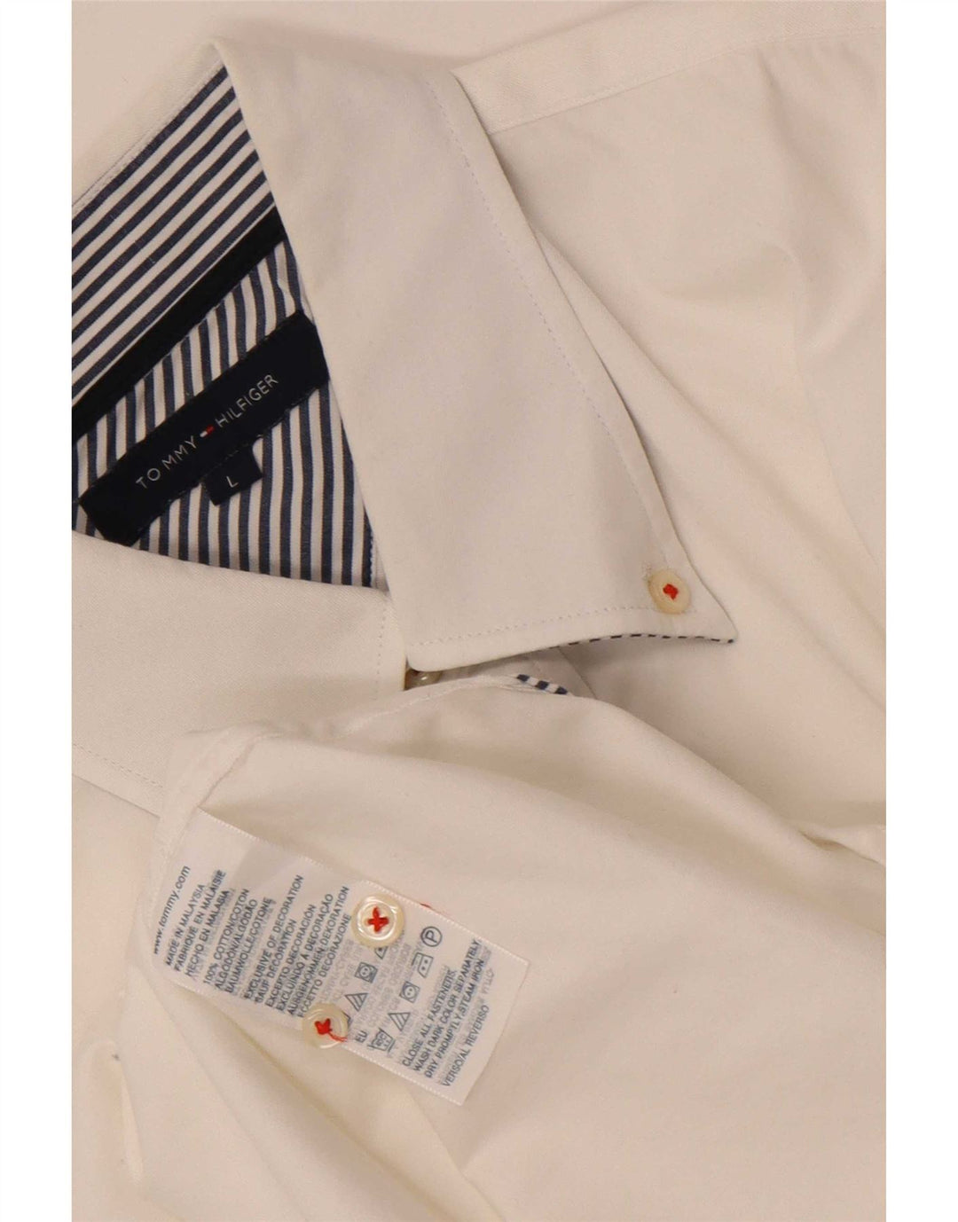 Camisa masculina Tommy Hilfiger grande algodão branco