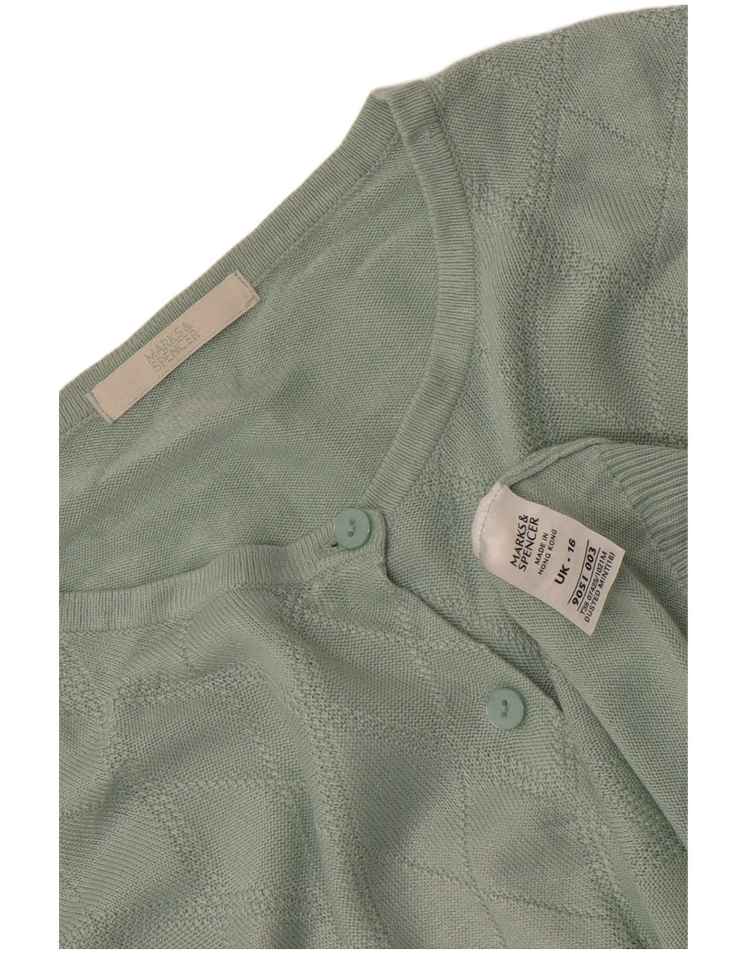 Suéter cardigã feminino Marks & Spencer Reino Unido 16 grande verde argyle/diamante