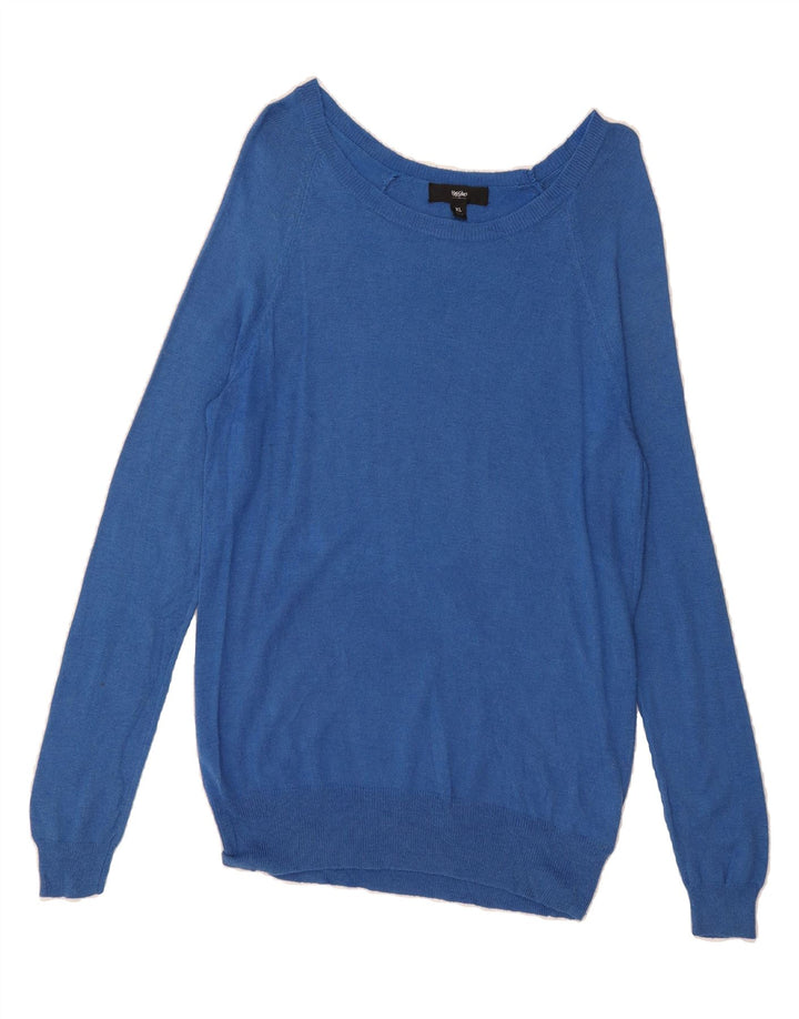 MOSSIMO Womens Boat Neck Jumper Sweater UK 18 XL Blue Nylon Vintage Mossimo and Second-Hand Mossimo from Messina Hembry 