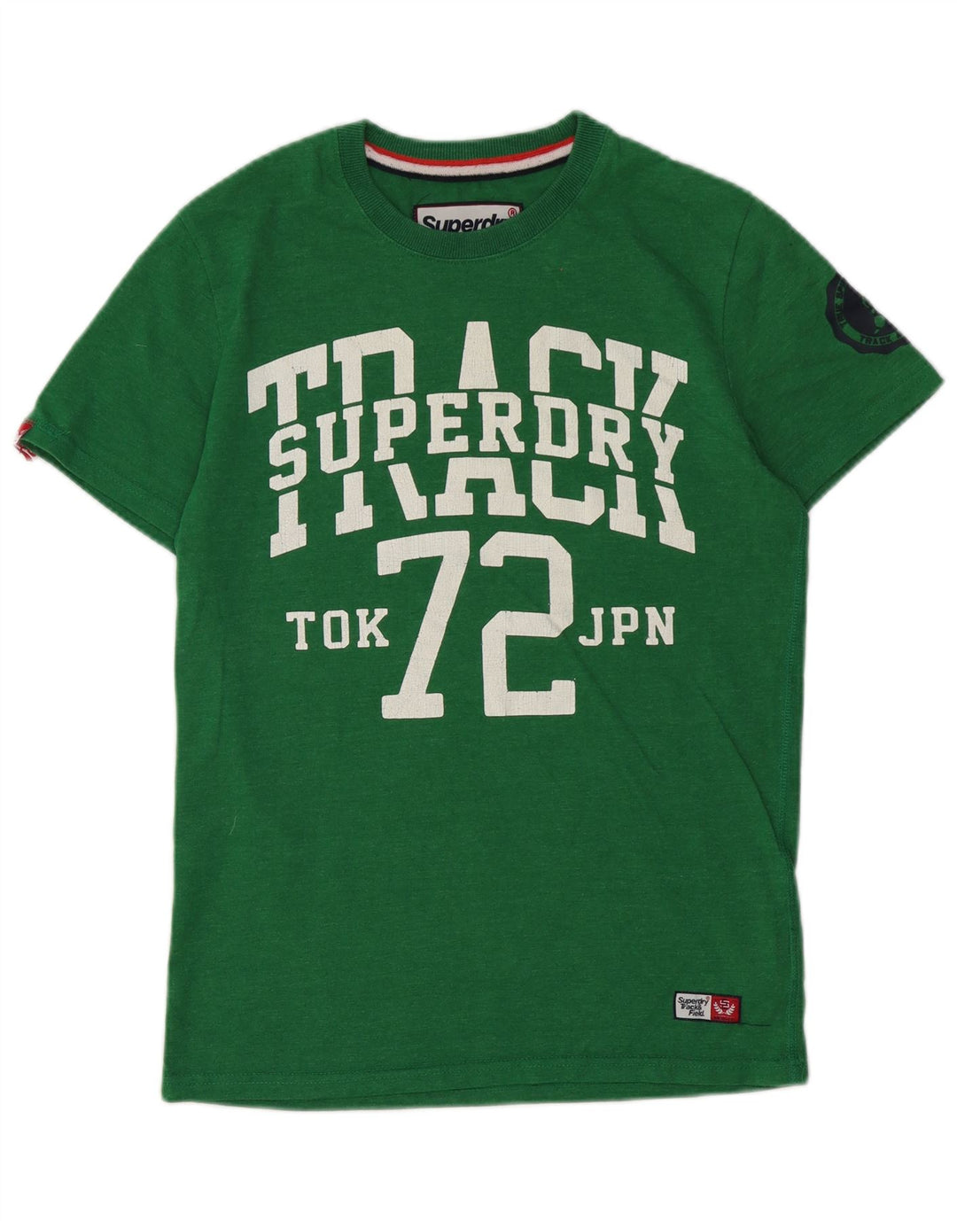 Camiseta gráfica masculina Superdry Top médio algodão verde