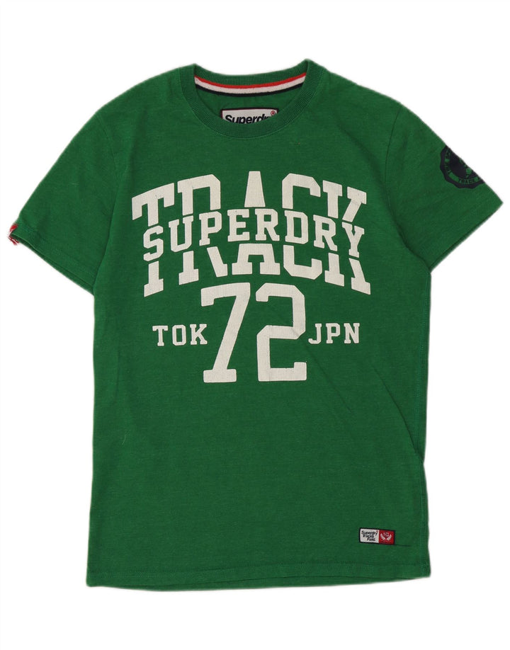 Camiseta gráfica masculina Superdry Top médio algodão verde