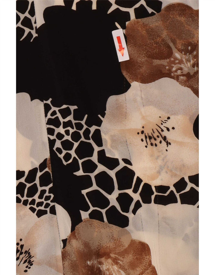 Blusa feminina vintage transparente IT 46 grande floral multicolorida